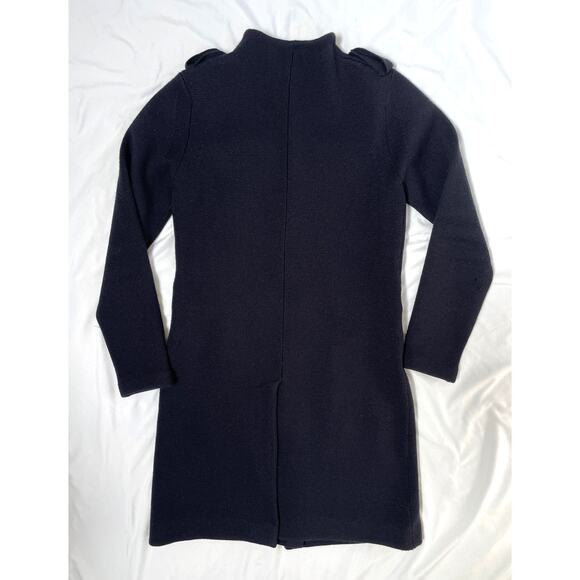 3.1 Phillip Lim Navy Merino Wool Sweater Trench Cardigan Military Coat, Small - Picture 2 of 4